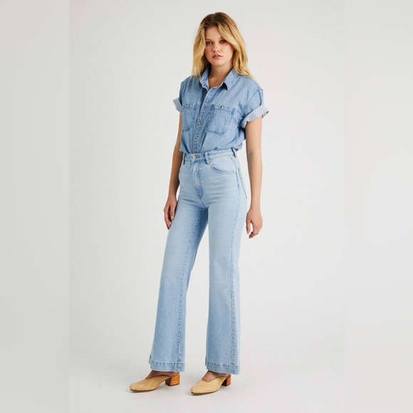 ROLLAS East Coast Flare Tash Blue Jeans Size 27 - Picture 1 of 13